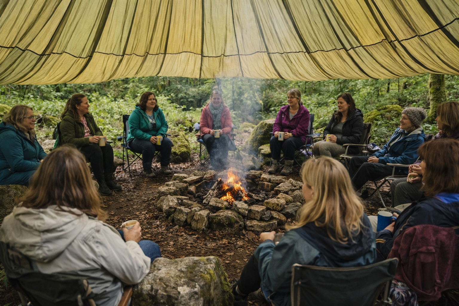 fire pit retreat Snowdonia caroline mason coaching